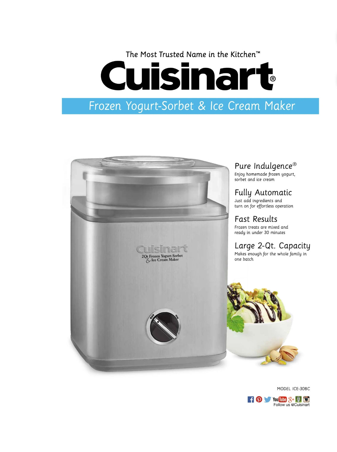 Brand New Cuisinart Cool Creations Ice Cream Maker - Hearth & Hand with Magnolia