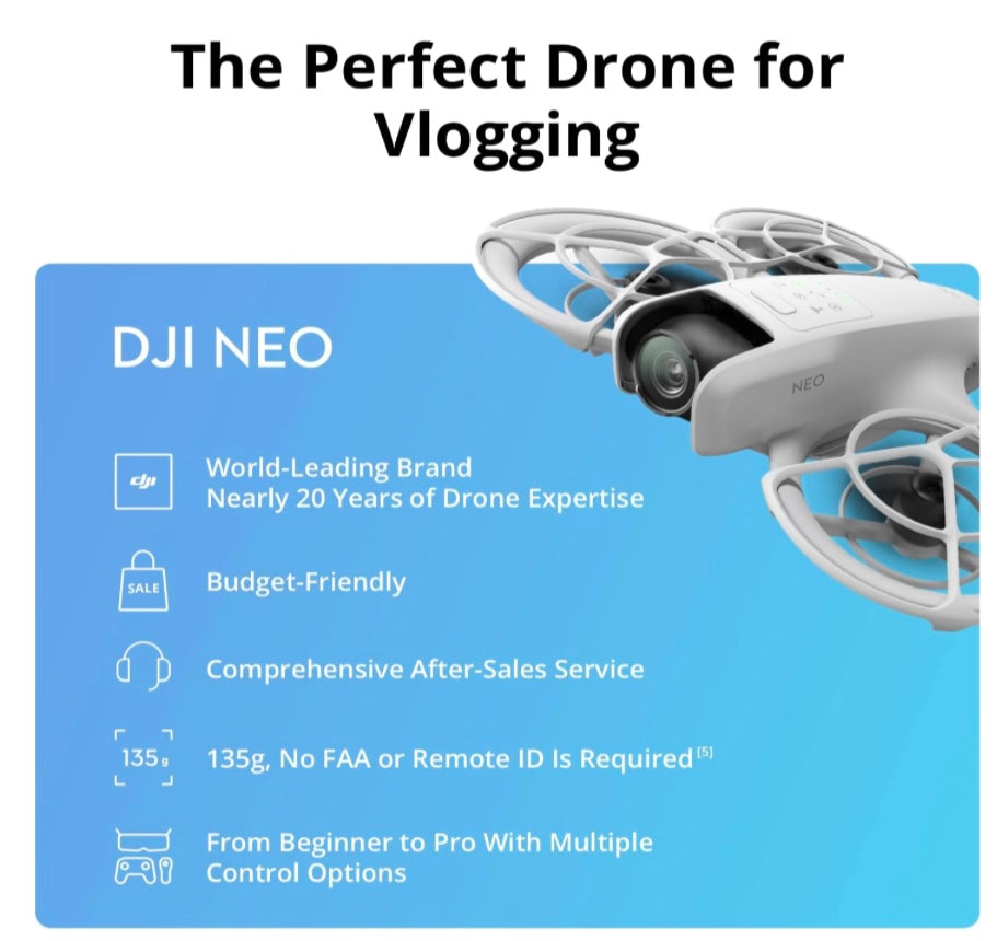 DJI Neo Drone Mini 4K UHD Video Quadcopter CP.FP.00000184.01