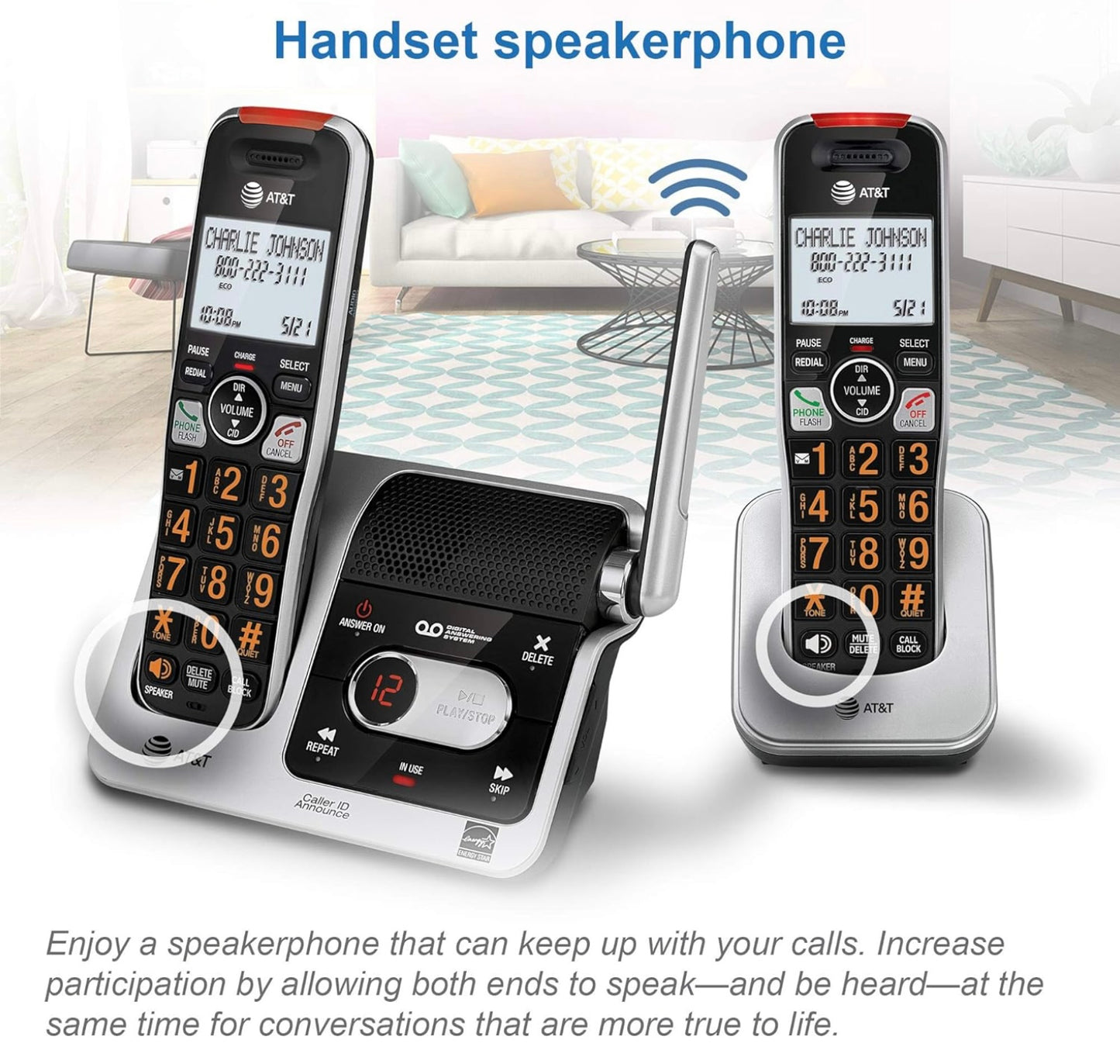 AT&T BL102-4 DECT6.0 4-Handset Cordless Phone with Answering Machine -...